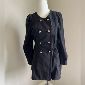 Chloe Signature Black Cinched waist dress coat